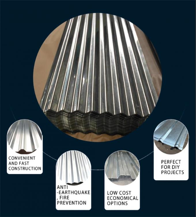 8 Foot  6 Ft. Corrugated Galvanized Steel Utility-Gauge Roof Panel In Silver Gi Metal Sheet 7