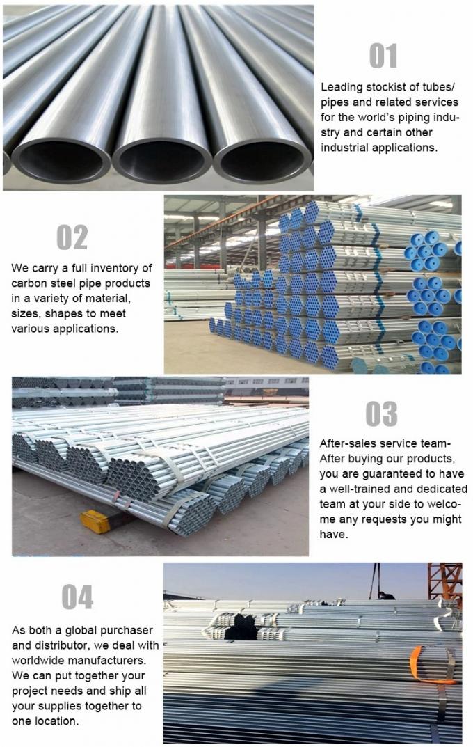 ASTM A106 A36 Galvanized Steel Pipe BS 1387 MS ERW Hollow GI Hot Dip 1